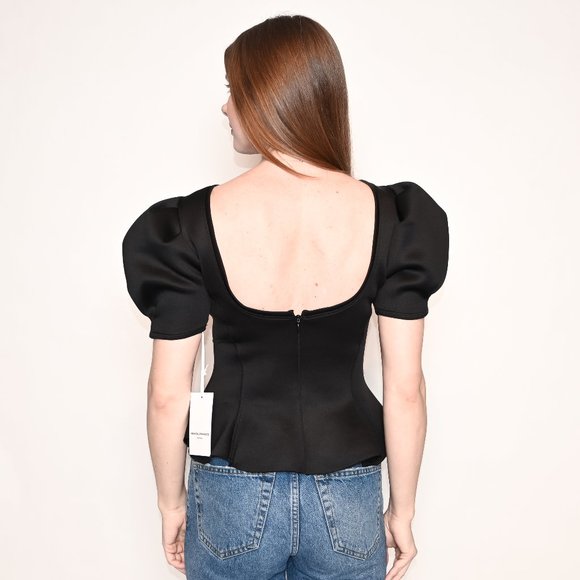 AMANDA UPRICHARD Black Scuba Jermaine Top NWT S - Picture 4 of 7